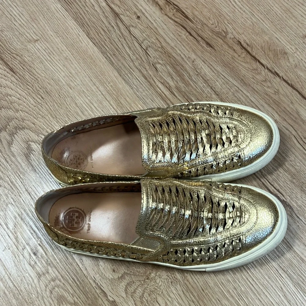 Tory Burch Gold Sneakers - Picture 2 of 9